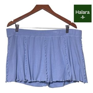 HALARA Ribbed Knit High Waisted Contrast Trim Frill Mini Tennis Skirt | 3X